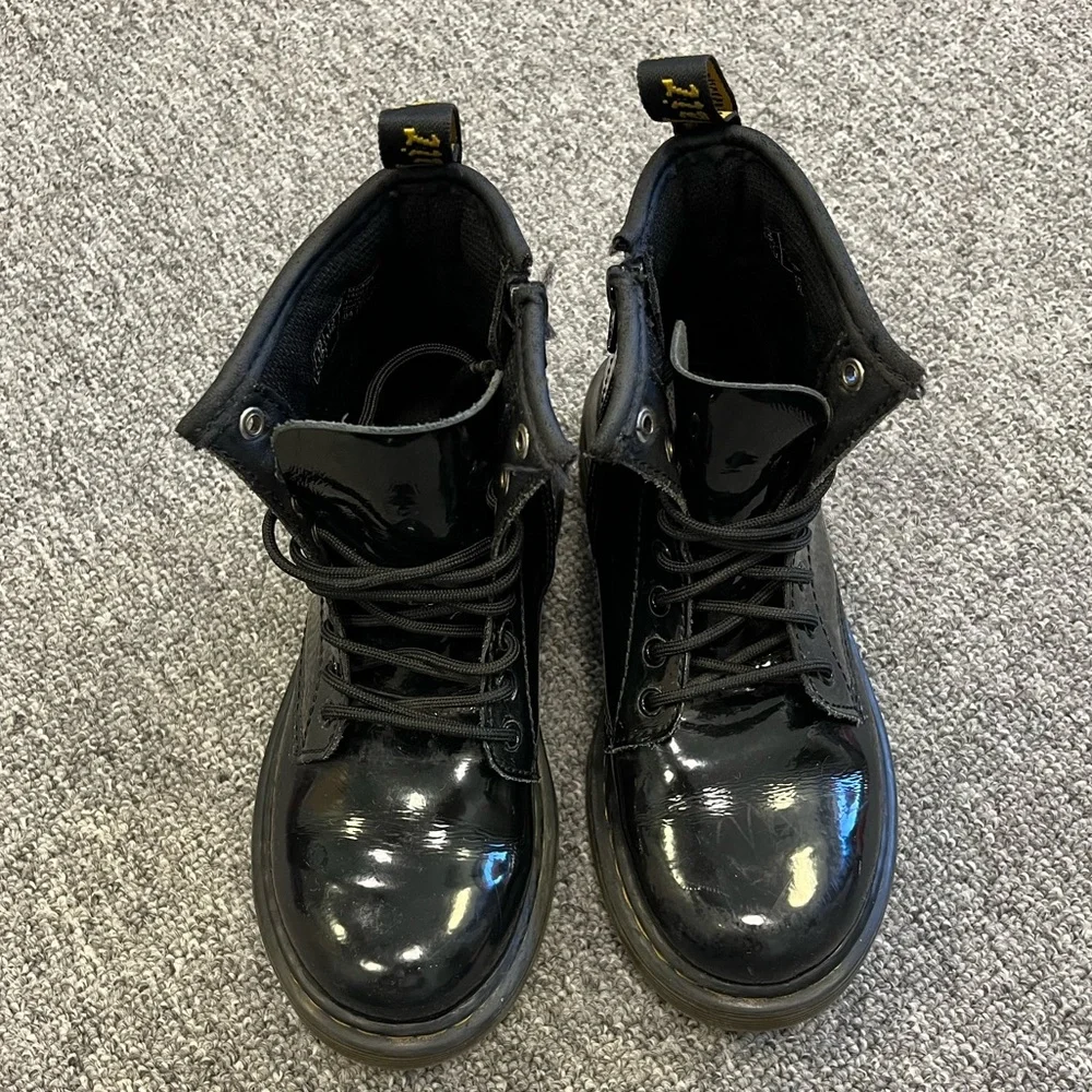 Dr. Martens 1460J Kids Boots Size 13 Black Patent Leather Combat Zip‎ Goth Punk